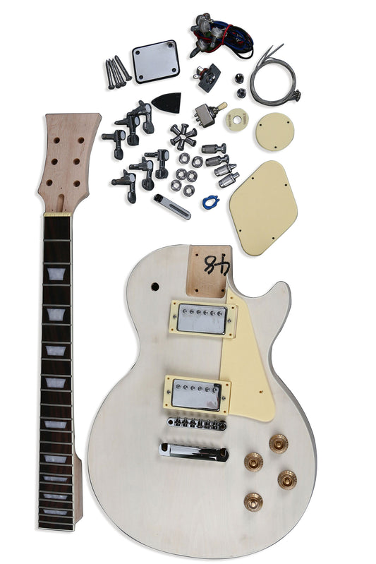FISTROCK DIY GuitarSet Carved Basswood Body Hard Maple Neck Poplar Laminated Fingerboard 628mm/24.75" Scale Length